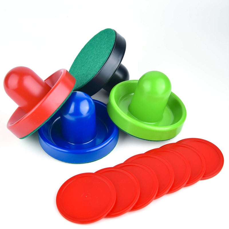 Coopay Coopay Air Hockey Pushers and Pucks, Air Hockey Paddles, Goal Handles Paddles Replacement Accessories for Game Tables (4 Striker, 8 Red Puck Pack)  - Image 5