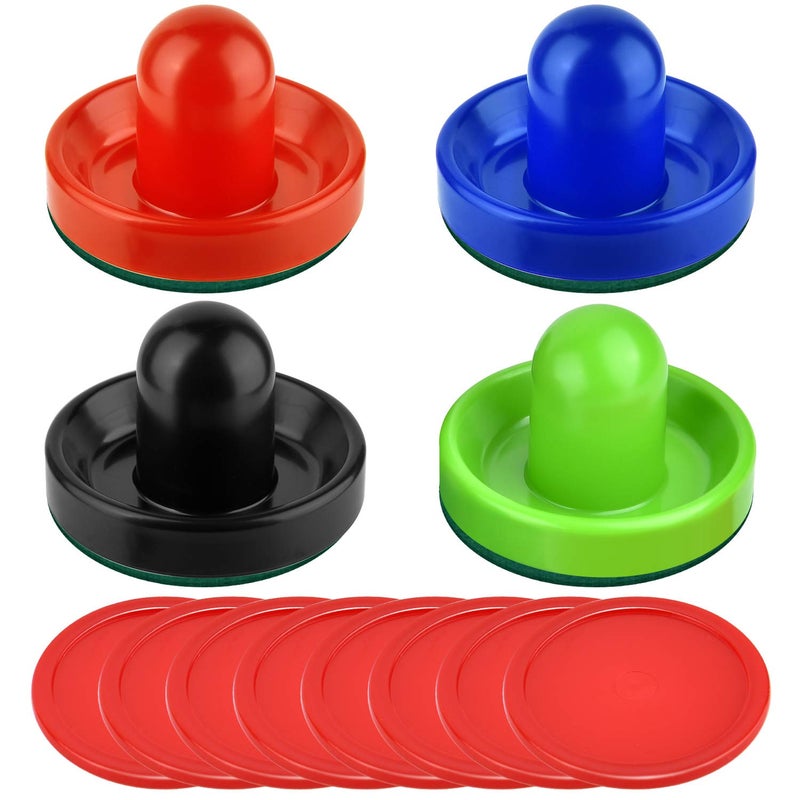 Coopay Coopay Air Hockey Pushers and Pucks, Air Hockey Paddles, Goal Handles Paddles Replacement Accessories for Game Tables (4 Striker, 8 Red Puck Pack)  - Image 1