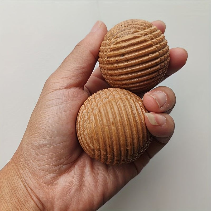 كرة تدليك خشبية طبيعية عارية أداة تمرين اليد الرياضية الصلبة - Image 4