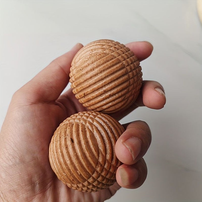 كرة تدليك خشبية طبيعية عارية أداة تمرين اليد الرياضية الصلبة - Image 2