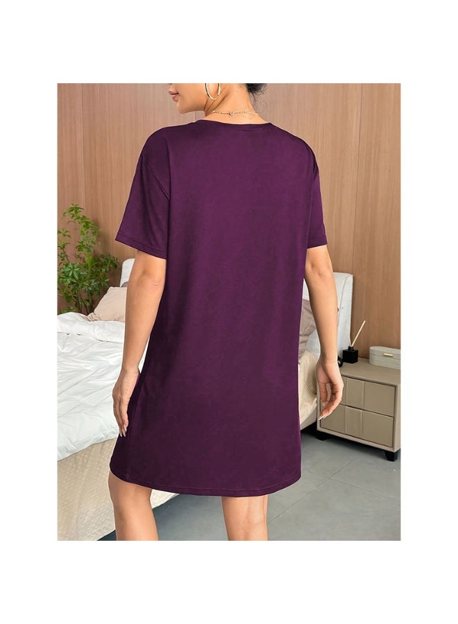 أم أتش دي جديد وصول الصيف قصير - كم ثوب النوم - طباعة القلب مريح عارضة أنيقة صالة اللباس - Image 2