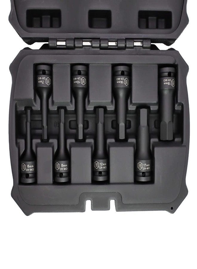 MichaelPro طقم رؤوس سداسية من MichaelPro MP005027، 8 قطع، مقاس 1/2 بوصة، من 6 إلى 19 مم، بمقبس متري للصدمات، CR-Mo | حقيبة تخزين متينة متضمنة - Image 2