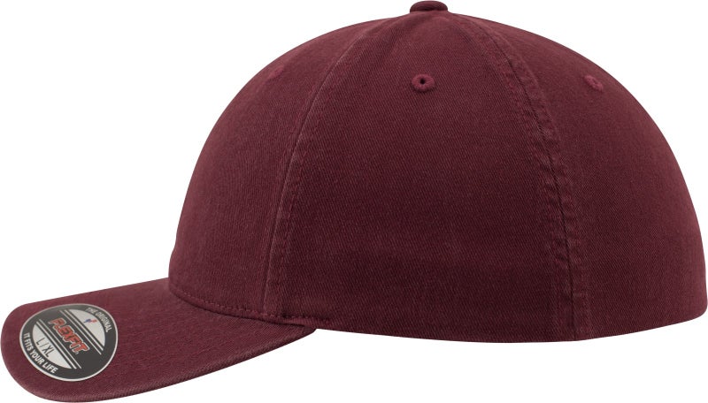 Flexfit Garment Washed Cotton Dad Hat, Maroon, S/M - Image 2