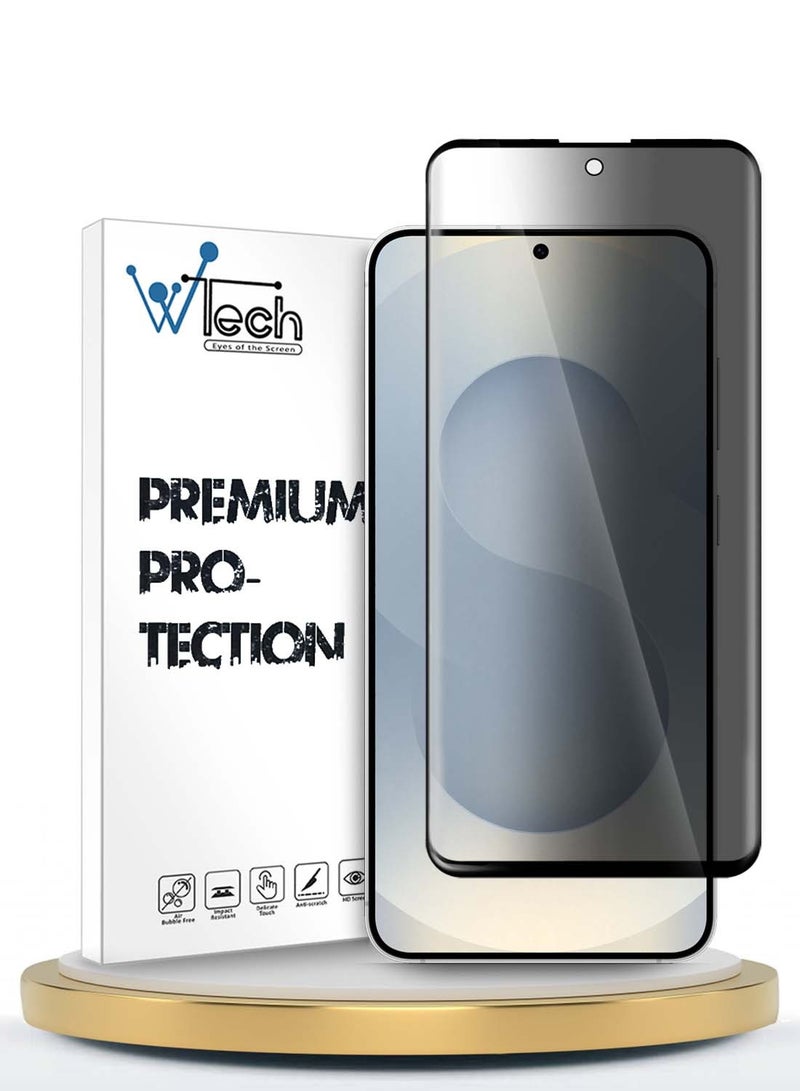 Wtech Samsung Galaxy S25+ 5G 2025 Premium Edge-Pro Series Privacy Full Glue Full Cover Tempered Glass Screen Protector - Clear/Black - Image 1