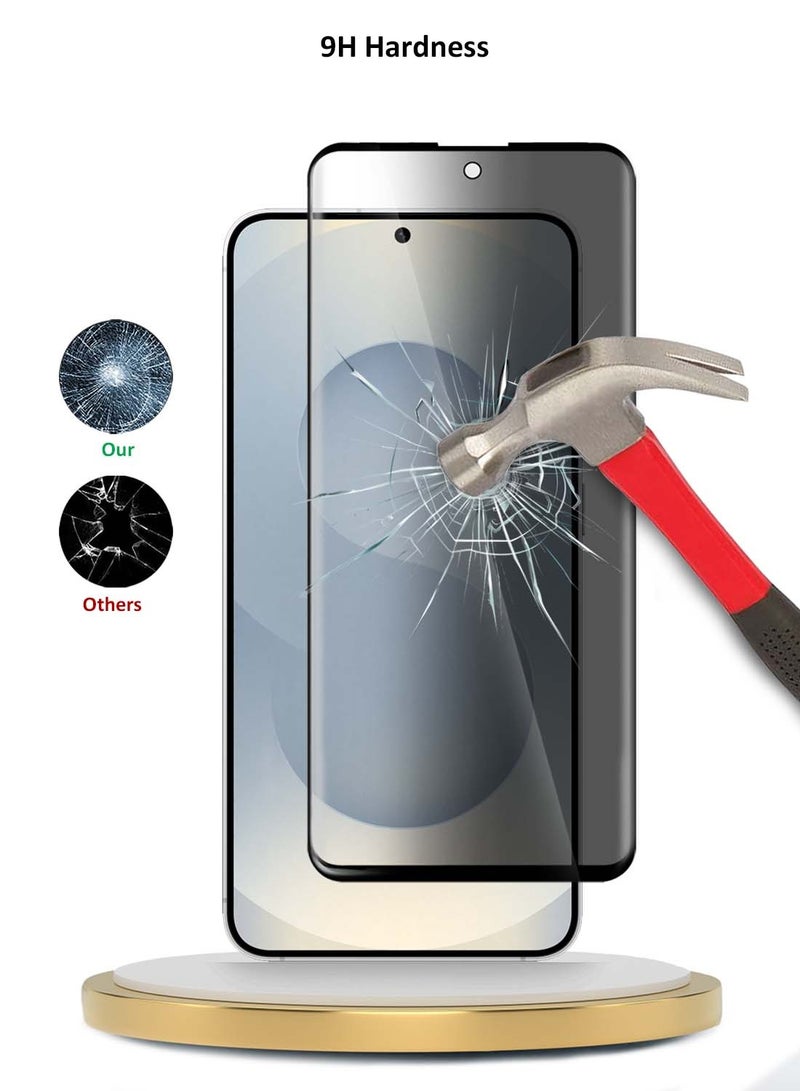 Wtech Samsung Galaxy S25+ 5G 2025 Premium Edge-Pro Series Privacy Full Glue Full Cover Tempered Glass Screen Protector - Clear/Black - Image 3