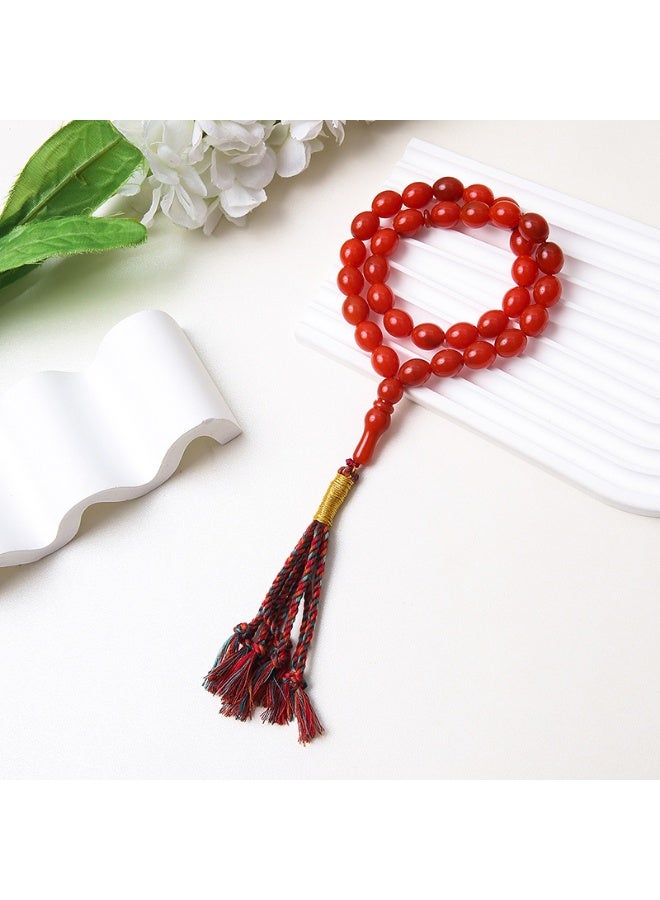 NIBEMINENT 45 Muslim Prayer Beads Red/13mm