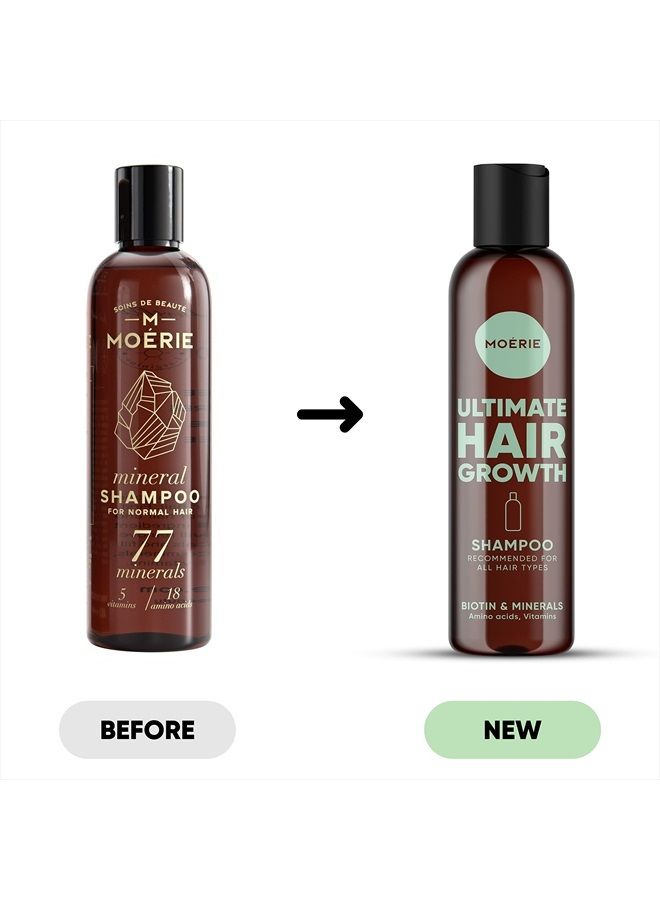 M MOÉRIE Moerie Ultimate Hair Growth Shampoo – For Longer, Thicker, Fuller Hair - Vegan Friendly Volumizing Hair Products – Paraben & Silicone Free – All Hair Types – Reverse Hair Loss – 8.5 fl oz (251ml) - Image 2