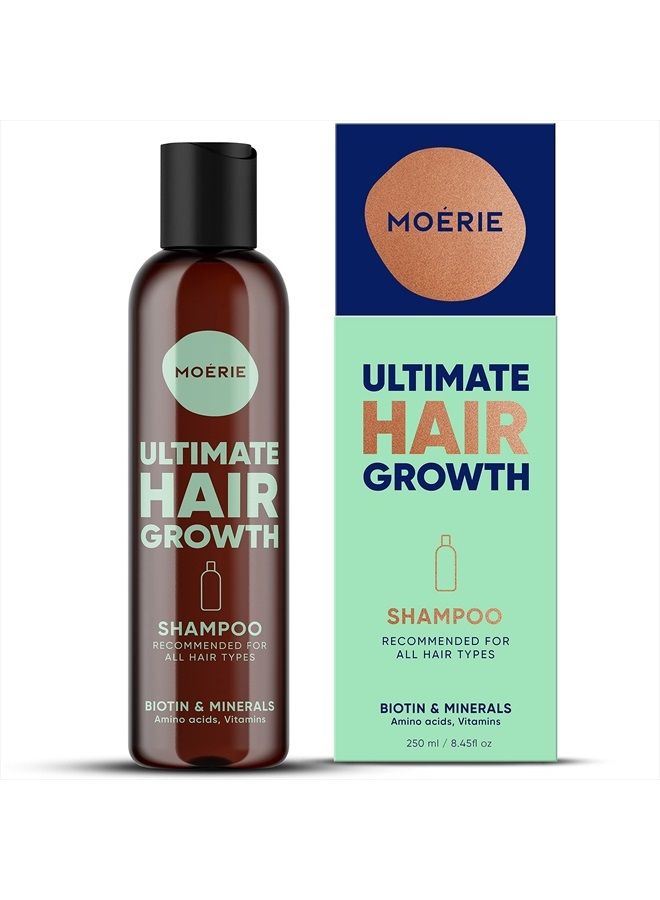 M MOÉRIE Moerie Ultimate Hair Growth Shampoo – For Longer, Thicker, Fuller Hair - Vegan Friendly Volumizing Hair Products – Paraben & Silicone Free – All Hair Types – Reverse Hair Loss – 8.5 fl oz (251ml) - Image 1