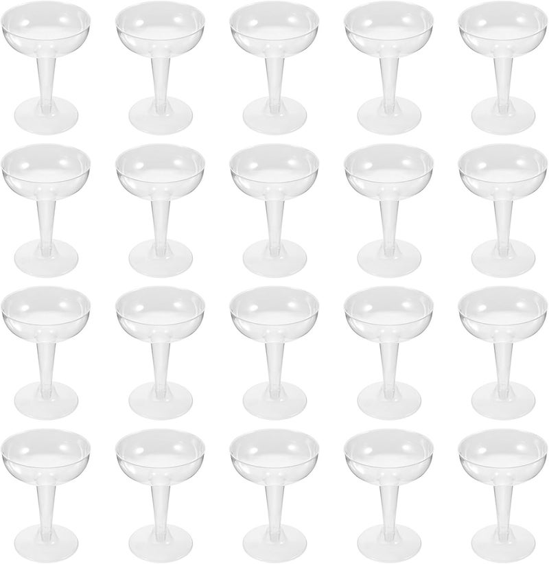 STOBAZA 20 Pcs Disposable Plastic Margarita Glasses 120ml Wide Mouth Cocktail Cups for Parties Bar Use and Beverage Serving - Image 1