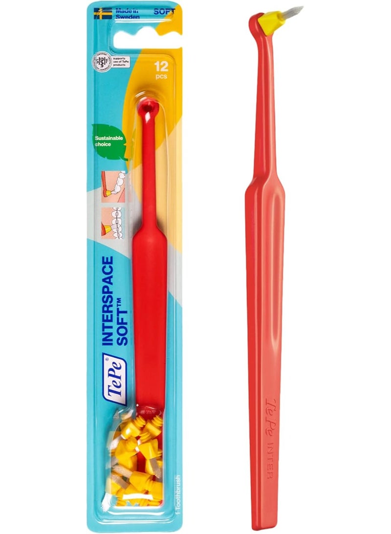 Tepe Soft Toothbrush – Designed for Deep Cleaning of Molars, Gum Pockets, and Tight Gaps – 1 Handle with 12 Replaceable Brush Heads - Image 1