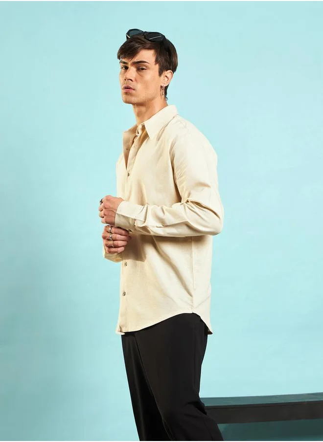Mascln Sassafras Linen Flex Relaxed Fit Shirt by Styli