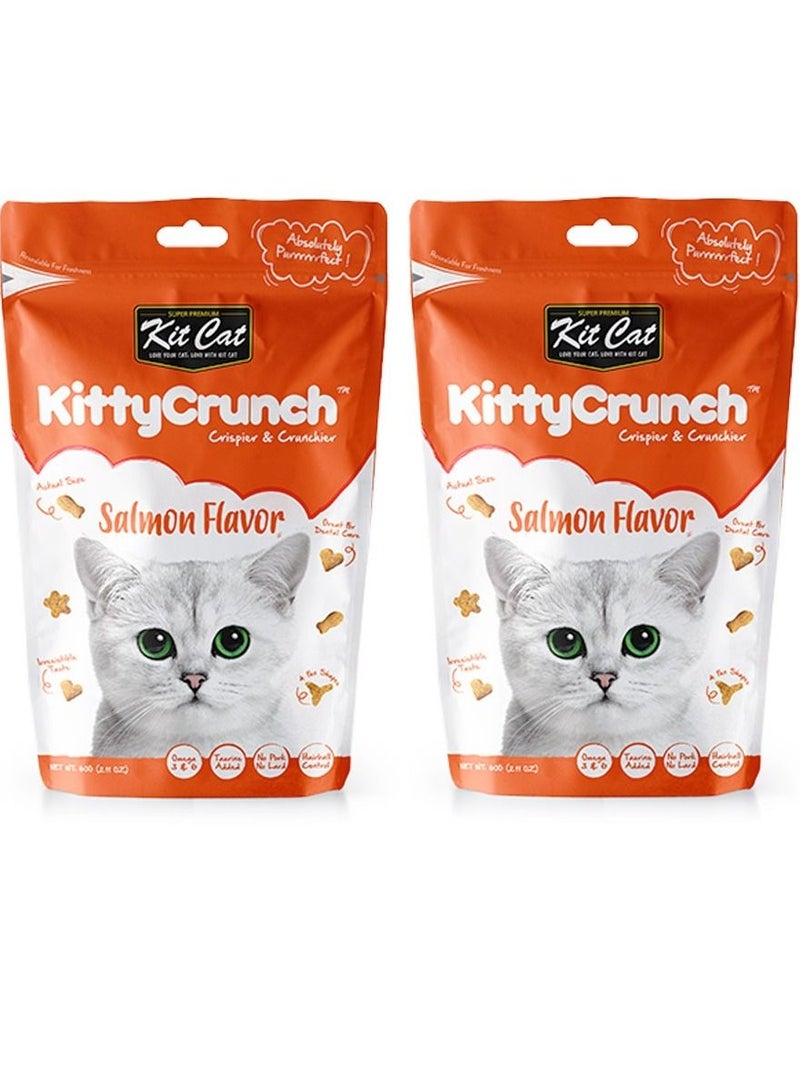 Kit Cat 2Pc Kitty Crunch Salmon Flavor Cat Treats 60g