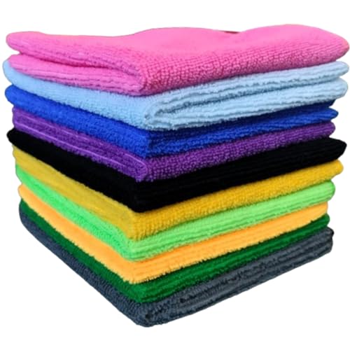 HOMEXCEL Microfiber Cleaning Cloth | 250 GSM - (40cm x 40cm) - Kitchen Towels, Multipurpose Microfiber Car Cleaning Cloth for Scratchless Washing and Detailing (Set of 10) - Image 2