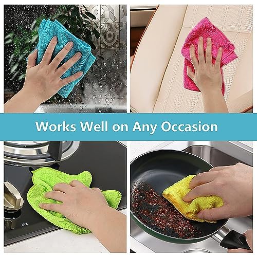 HOMEXCEL Microfiber Cleaning Cloth | 250 GSM - (40cm x 40cm) - Kitchen Towels, Multipurpose Microfiber Car Cleaning Cloth for Scratchless Washing and Detailing (Set of 10) - Image 5