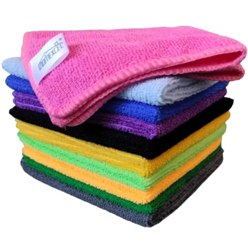 HOMEXCEL Microfiber Cleaning Cloth | 250 GSM - (40cm x 40cm) - Kitchen Towels, Multipurpose Microfiber Car Cleaning Cloth for Scratchless Washing and Detailing (Set of 10) - Image 3