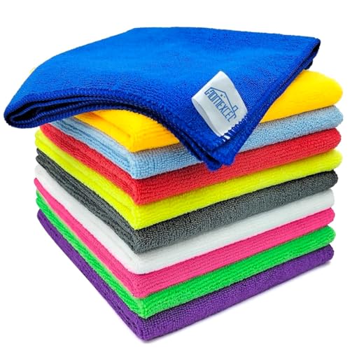 HOMEXCEL Microfiber Cleaning Cloth | 250 GSM - (40cm x 40cm) - Kitchen Towels, Multipurpose Microfiber Car Cleaning Cloth for Scratchless Washing and Detailing (Set of 10) - Image 1