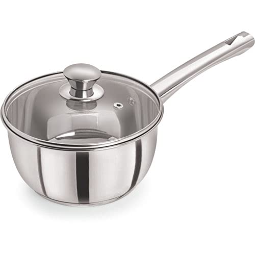 Pristine Try Ply Induction Base Stainless Steel Sauce Pan With Glass Lid | Induction And Gas Stove Compatible (2.2 Liter, Silver) - Image 4