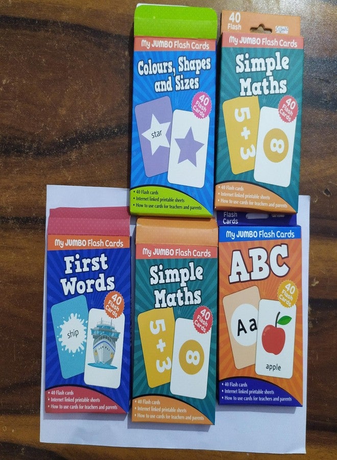 HDA GROUP Writing Instument Flash Card Mix (Pack of 5 40 Pcs Each) for Boys and Girls Kids 3+ Years | Ideal for Birthday Gift, Skill Development (Multicolor) - Image 1