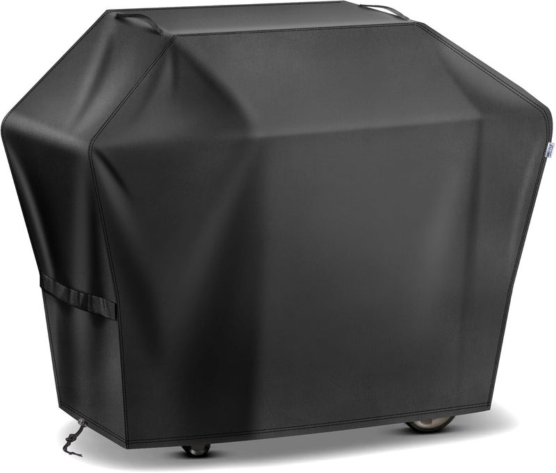 Mepple Heavy Duty BBQ Grill Cover for Outdoor Grill,Three Layer Waterproof UV Resistant 420D,Fade Resistant with Adjustable Straps,Windproof Gas Grill Cover for Outside,60" L x 23" W x 43" H, Black - Image 1