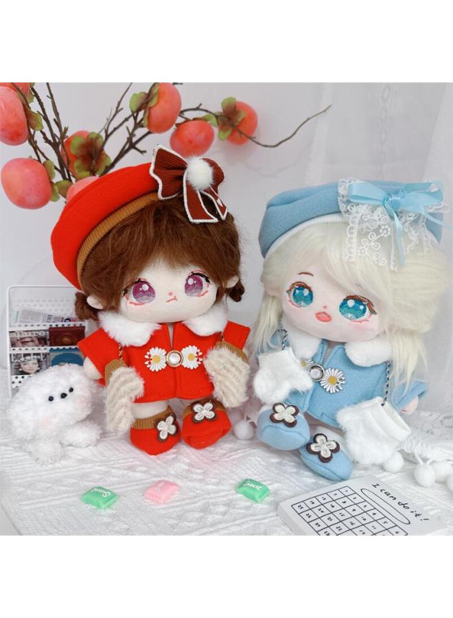 Spot 20cm Cotton Doll Plush Toy Baby Clothes Year Warm Winter Love Song Woolen Changeable Humanoid Doll-Color:Caramel With Skeleton - Image 4