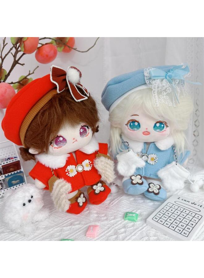 Spot 20cm Cotton Doll Plush Toy Baby Clothes Year Warm Winter Love Song Woolen Changeable Humanoid Doll-Color:Caramel With Skeleton - Image 5