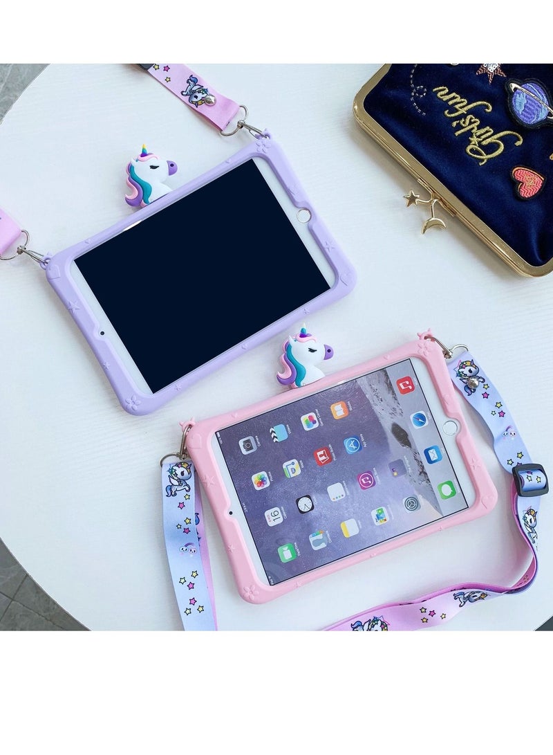 Captaintech Unicorn Ipad pro cover for iPad Mini 5/4, iPad 7th Generation 2019/iPad 8th Generation 2020, with Carrying Strap Adjustable Stand Shockproof Shockproof For iPad 10.2" 2020/2019, Pink - Image 5