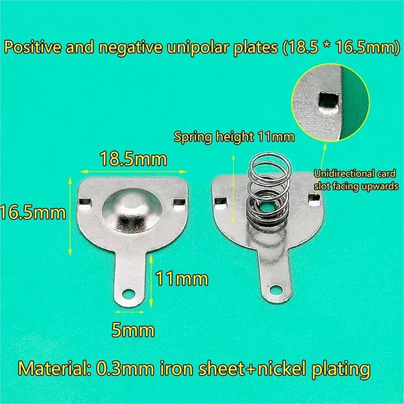 Battery Spring Contact Sheet 200pcs 18 5x16 5MM Positive Negative Single Bipolar Box - Image 3