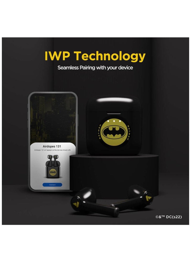 boAt - Airdopes 131 Batman DC edition bluetooth type-c voice assistant IWP technology knight black - Image 1