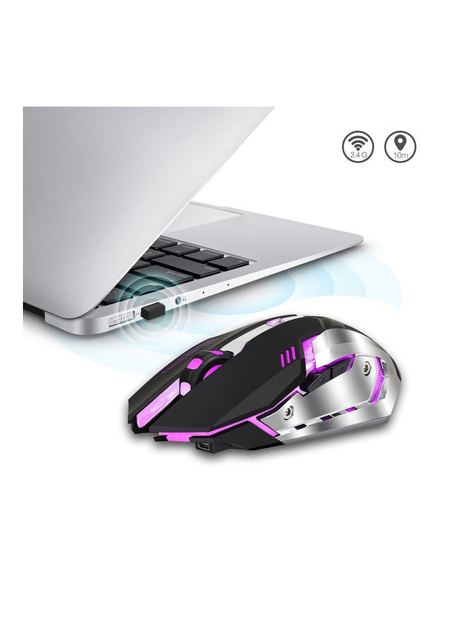 NIBEMINENT Wireless Gaming Mouse Black/Silver/Pink  - Image 2