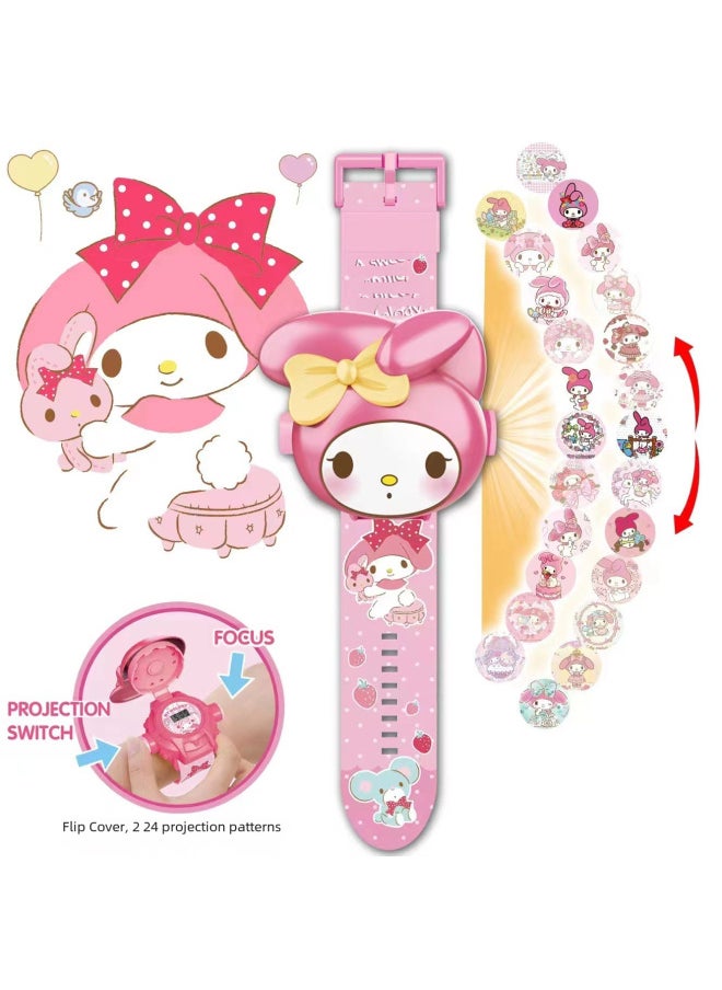 Generic - Children's Toy Cartoon Electronic Ultraman Watch 3-8 Years Old Children's Primary School Boys And Girls Projection Luminous Watch-Color:Yugui Dog - Image 1