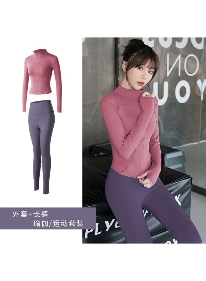 2PCS Seamless Tennis Suit Sports Fitness High Waist High-elastic Breathable Short Skirts Yoga Suit Workout Gym Sportswear for Women - Image 1