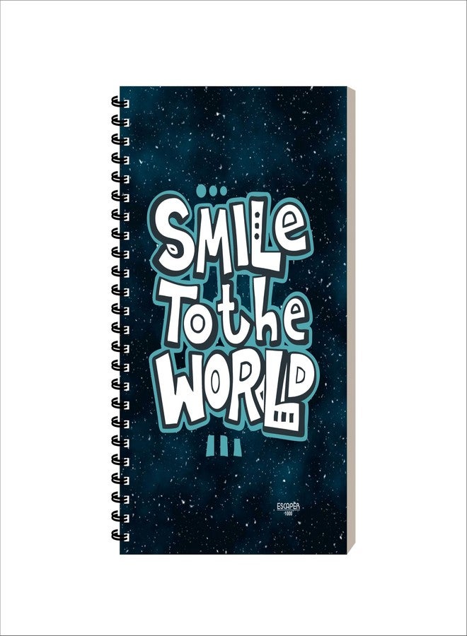ESCAPER Smile to The World Diary - A5, 300 GSM Laminated Cover, 160 Ruled Pages, Inspirational Notepad for Women & Men, Spiral Notebook, Personal Notepad for Journaling, Motivational Diary with Quotes - Image 1