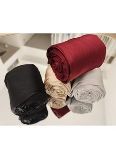 Maple's Pleated Muna Satin Hijab (Pack Of 4pcs)  - Image 1