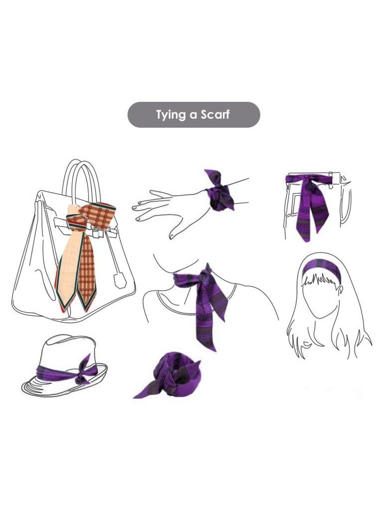 Alissa 1Pc Head Scarf Hair Tie Scarf for Women's Fashion Bag Tie Cloth Scarf for Women - Image 4