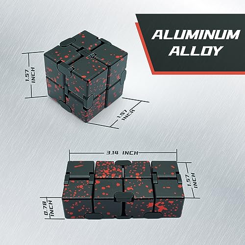 DOLASEV Infinity Cube Metal Fidget Toys Adults Fidget Toys for Kids 812 Adult Fidgets for Anxiety and Stress Stocking Stuffers for Kids Teens Black Red - Image 5