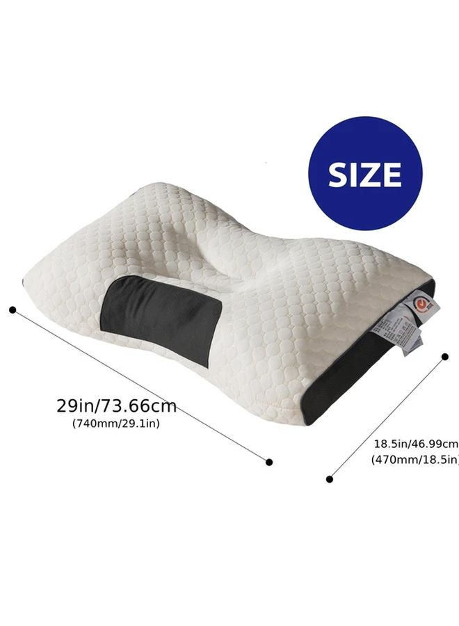 Ergonomic Neck Pillow For Back Sleepers White 27 55in Hand Washable Allergy Free Polyester - Image 3