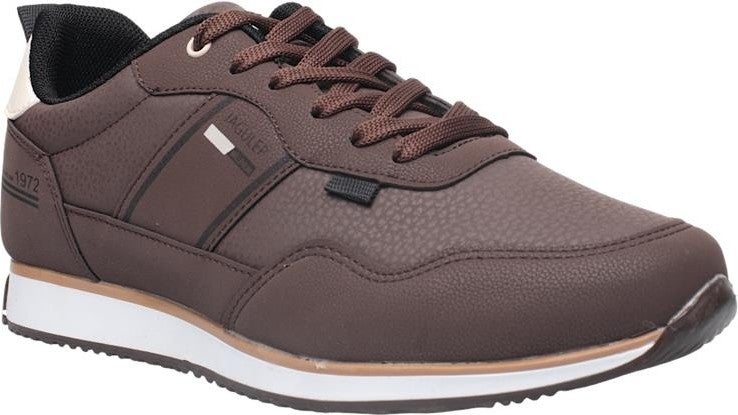 Liger Men's Leather Laced Casual Sneakers Brown-Beige  - Image 5