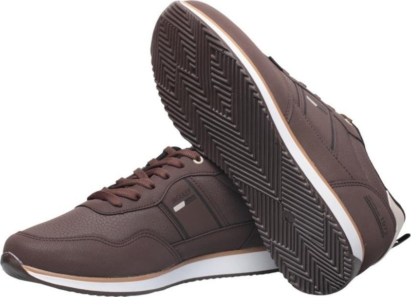 Liger Men's Leather Laced Casual Sneakers Brown-Beige  - Image 3