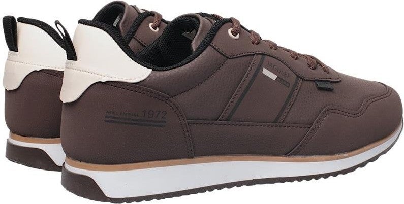 Liger Men's Leather Laced Casual Sneakers Brown-Beige  - Image 4