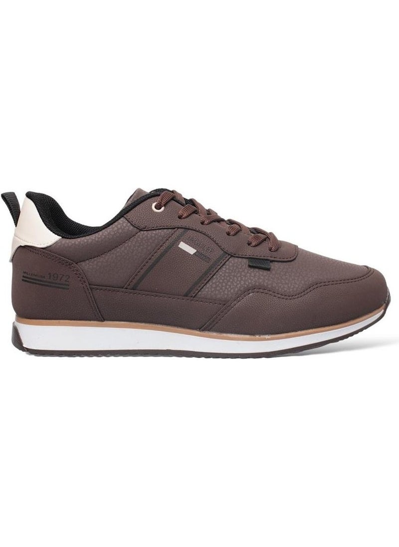 Liger Men's Leather Laced Casual Sneakers Brown-Beige  - Image 1