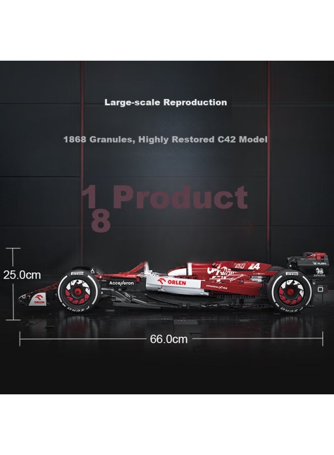 Cada Building Block Racing Car Toy, Assembly Alpha Romeo F1 Race Car 1：8 C42, Boys' Holiday Gift - Image 3