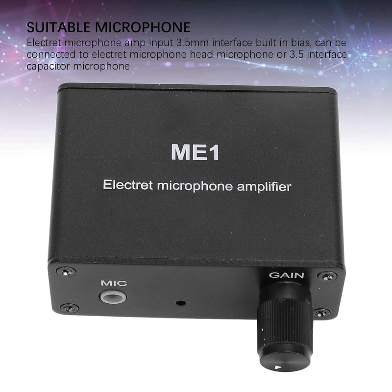 Electret Microphone Amplifier Adjustable Gain 0 20dB Preamplifier 3 5mm Input - Image 2