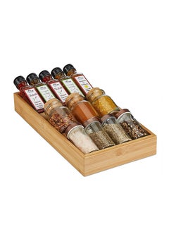 Hihonor Spice Drawer Organzier Bamboo Spice Rack Tray Insert for Cabinet Drawer Countertop, Kitchen Seasoning Storage Drawer Organization  - Image 2