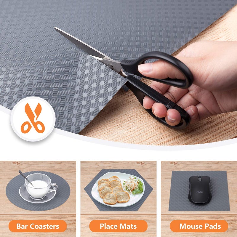 StaHom Shelf Liners for Kitchen Cabinets, Waterproof and Oil-Proof Kitchen Cupboard Liner, Refrigerator Liners and Plastic Drawer Mats EVA Non Adhesive Shelves, Fridge - Gray 11.8 x 118 Inches - Image 3