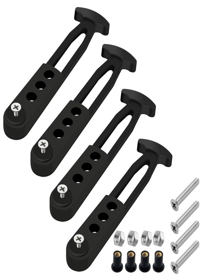 YRMJ 4 Pack Boat Telescoping Ladder Rubber Strap Boarding Fixed Lock Belt Adjustable 4-Hole Installation for Pontoon Boat Yacht Roof RV Folding Ladder - Image 1