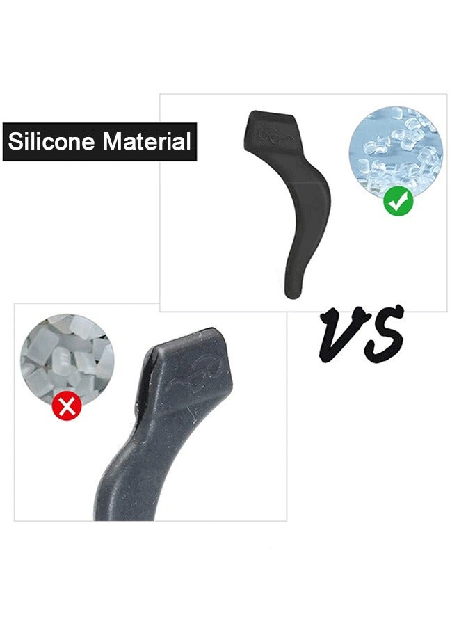 10 Pairs Eyeglass Ear Grips, Eyeglass Anti-slip Earhook, Eyeglass Strap Holder, Soft Silicone Eyeglass Temple Tips Sleeve Retainer for Reading Glasses Sunglasses Eyeglasses Black/White - Image 4