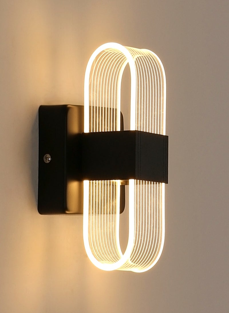 Goeco Dimmable LED Indoor Wall Light Modern Creative Romantic Acrylic Design Wall Lamp for Bedroom, Living Room, Hallway, Staircase, Hotel(Black) - Image 1