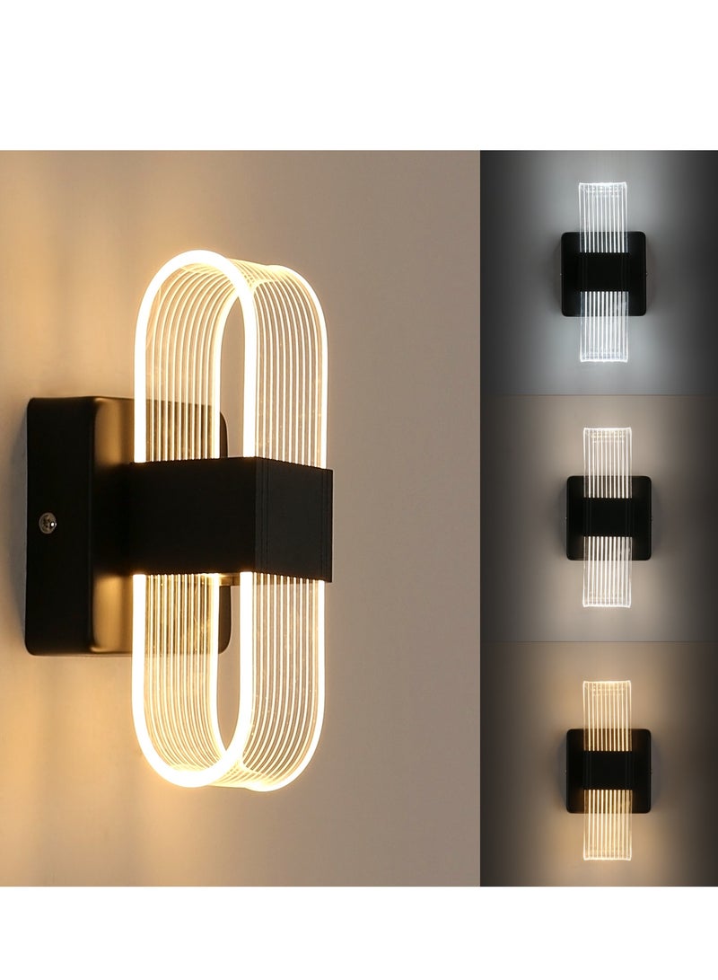 Goeco Dimmable LED Indoor Wall Light Modern Creative Romantic Acrylic Design Wall Lamp for Bedroom, Living Room, Hallway, Staircase, Hotel(Black) - Image 3
