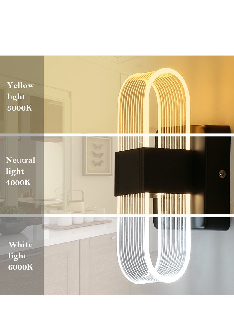Goeco Dimmable LED Indoor Wall Light Modern Creative Romantic Acrylic Design Wall Lamp for Bedroom, Living Room, Hallway, Staircase, Hotel(Black) - Image 4