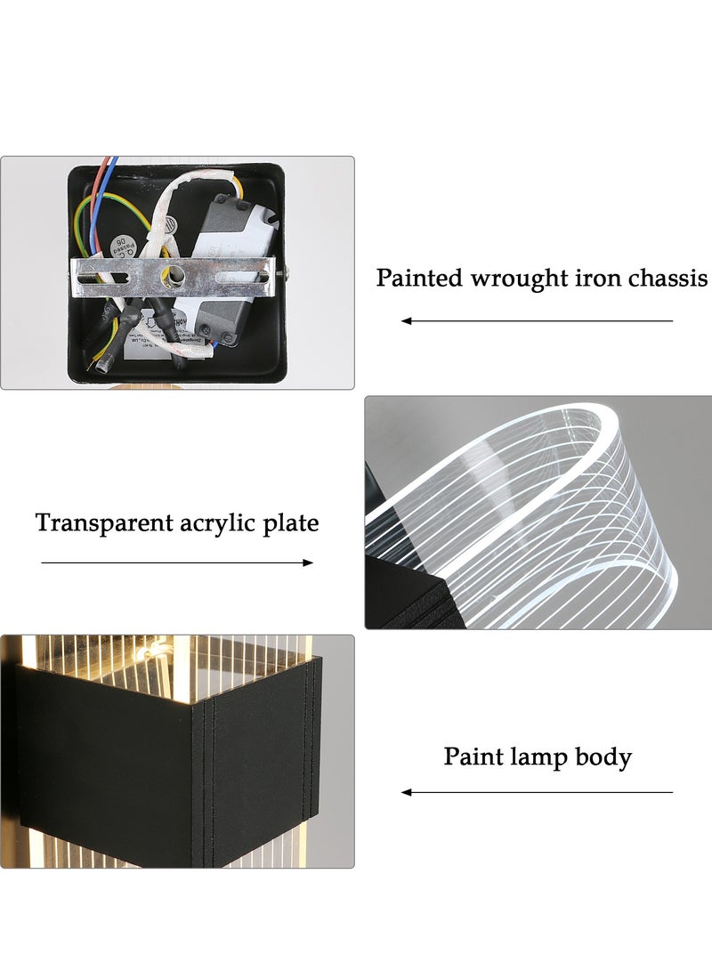 Goeco Dimmable LED Indoor Wall Light Modern Creative Romantic Acrylic Design Wall Lamp for Bedroom, Living Room, Hallway, Staircase, Hotel(Black) - Image 5